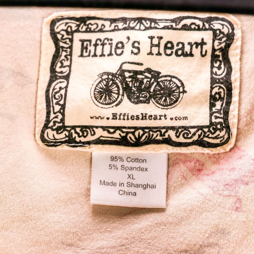 Effie's Heart Cotton Bird Print Faux Tie Front Tank Top XL - Picture 3 of 6